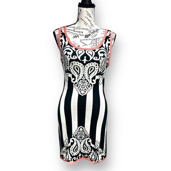 Flying Tomato Large Black Knit Mini Sweater Dress Sleeveless Baroque Whimsigoth - Picture 4 of 7